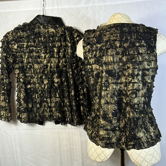 Drapers & Damons 2piece Tank and Jacket Size Petite Small Black and Gold - Picture 5 of 9